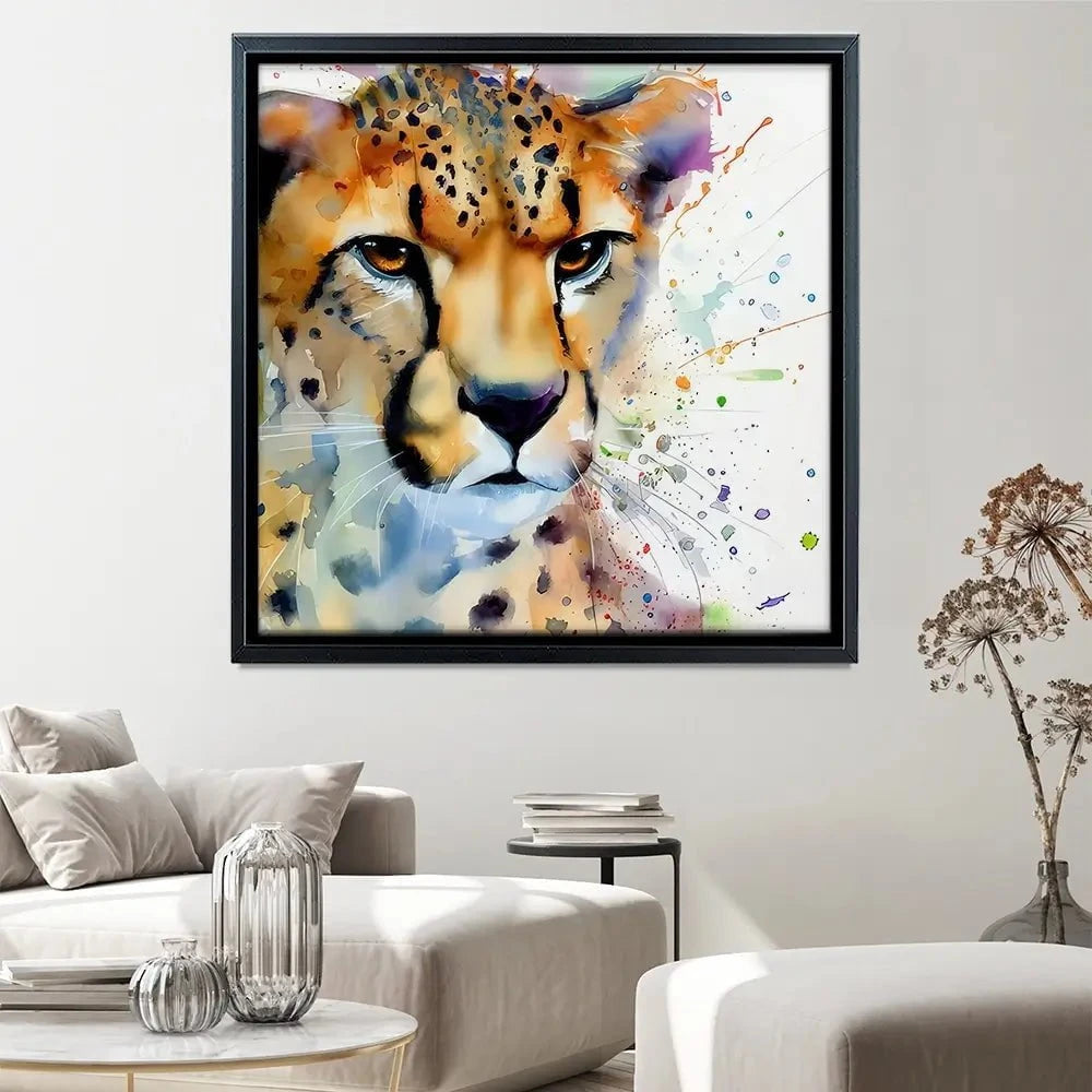 Cheetah Power Square Canvas Print Cheetah Power Square Canvas Print wall art product David Alexander Elder