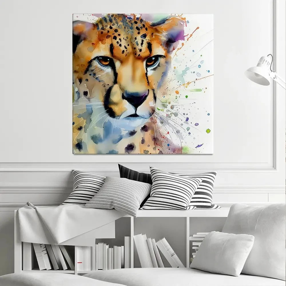 Cheetah Power Square Canvas Print Cheetah Power Square Canvas Print wall art product David Alexander Elder