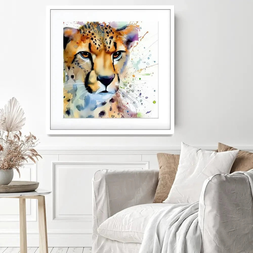 Cheetah Power Square Framed Art Print Cheetah Power Square Framed Art Print wall art product David Alexander Elder