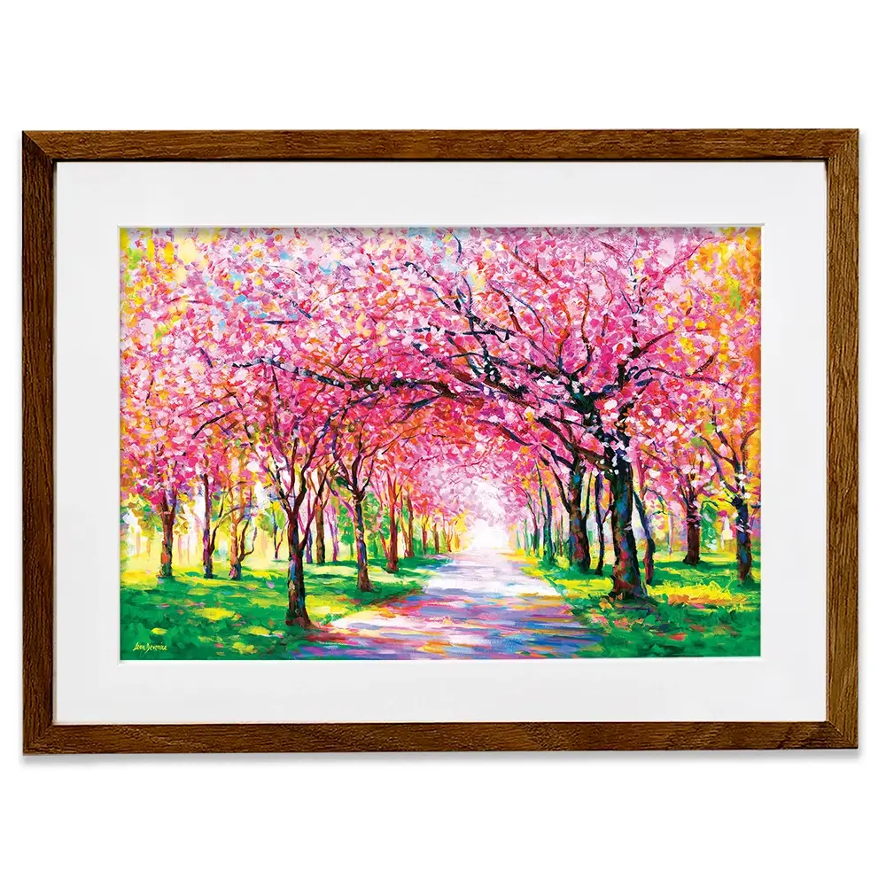 Cherry Blossom Forest Framed Art Print Cherry Blossom Forest Framed Art Print wall art product Leon Devenice