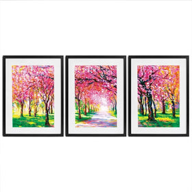 Cherry Blossom Forest Framed Art Print Trio Cherry Blossom Forest Framed Art Print Trio wall art product Leon Devenice