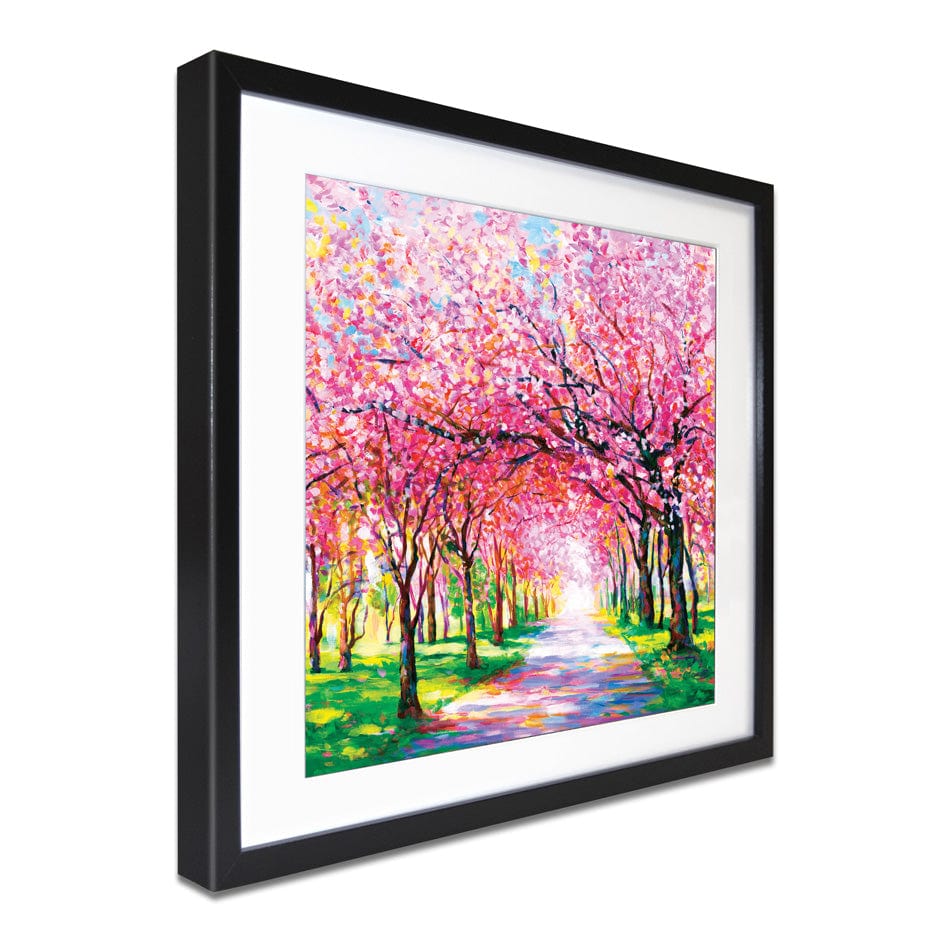 Cherry Blossom Forest Square Framed Art Print wall art product Leon Devenice