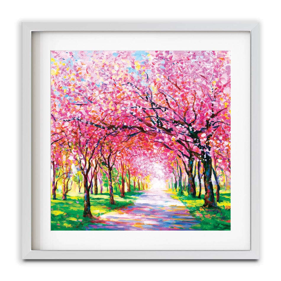 Cherry Blossom Forest Square Framed Art Print wall art product Leon Devenice