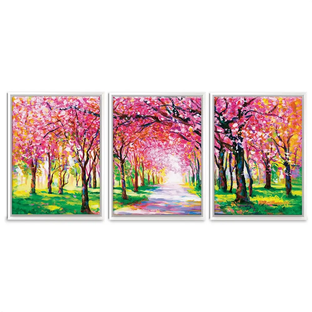 Cherry Blossom Forest Trio Canvas Print Cherry Blossom Forest Trio Canvas Print wall art product Leon Devenice