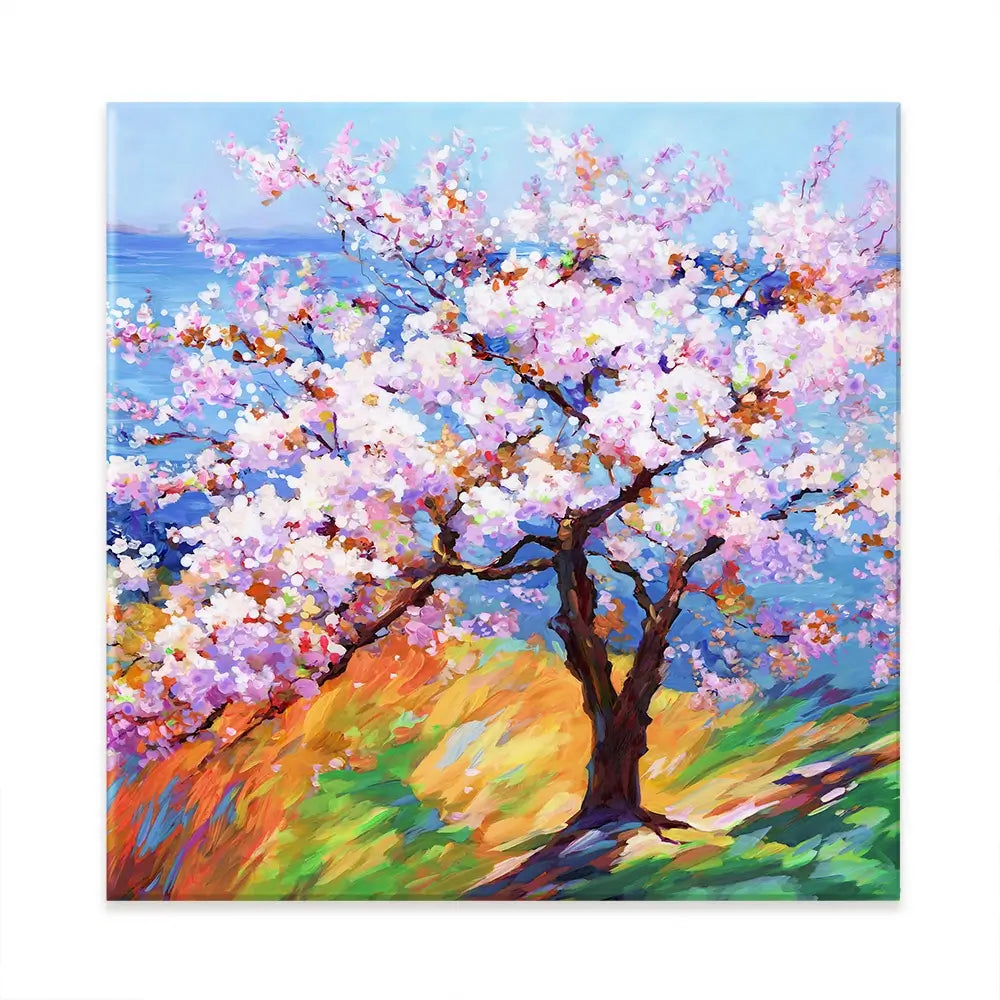 Cherry Blossom Glory Square Canvas Print Cherry Blossom Glory Square Canvas Print wall art product Art Print Shop