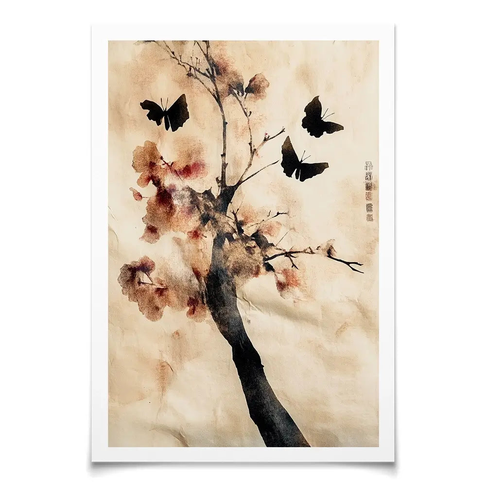 Cherry Butterflies Art Print Cherry Butterflies Art Print wall art product Treechild