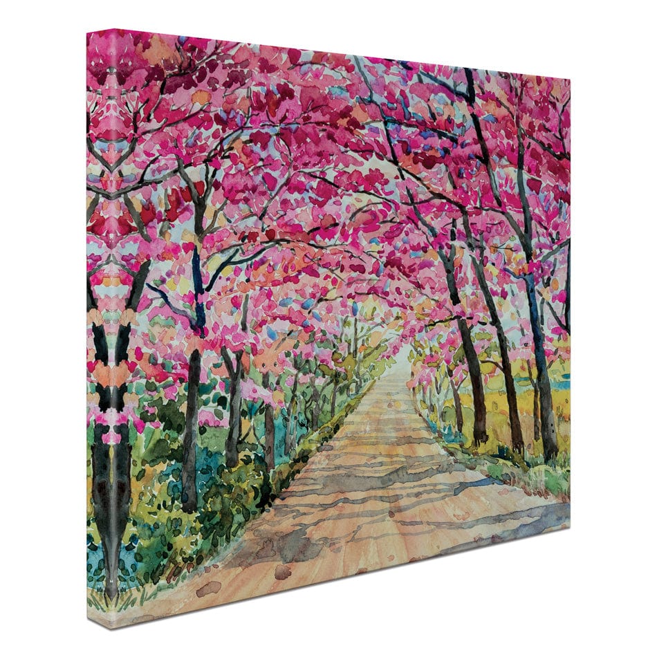 Cherry Tree Path Square Canvas Print wall art product Painterstock / Shutterstock