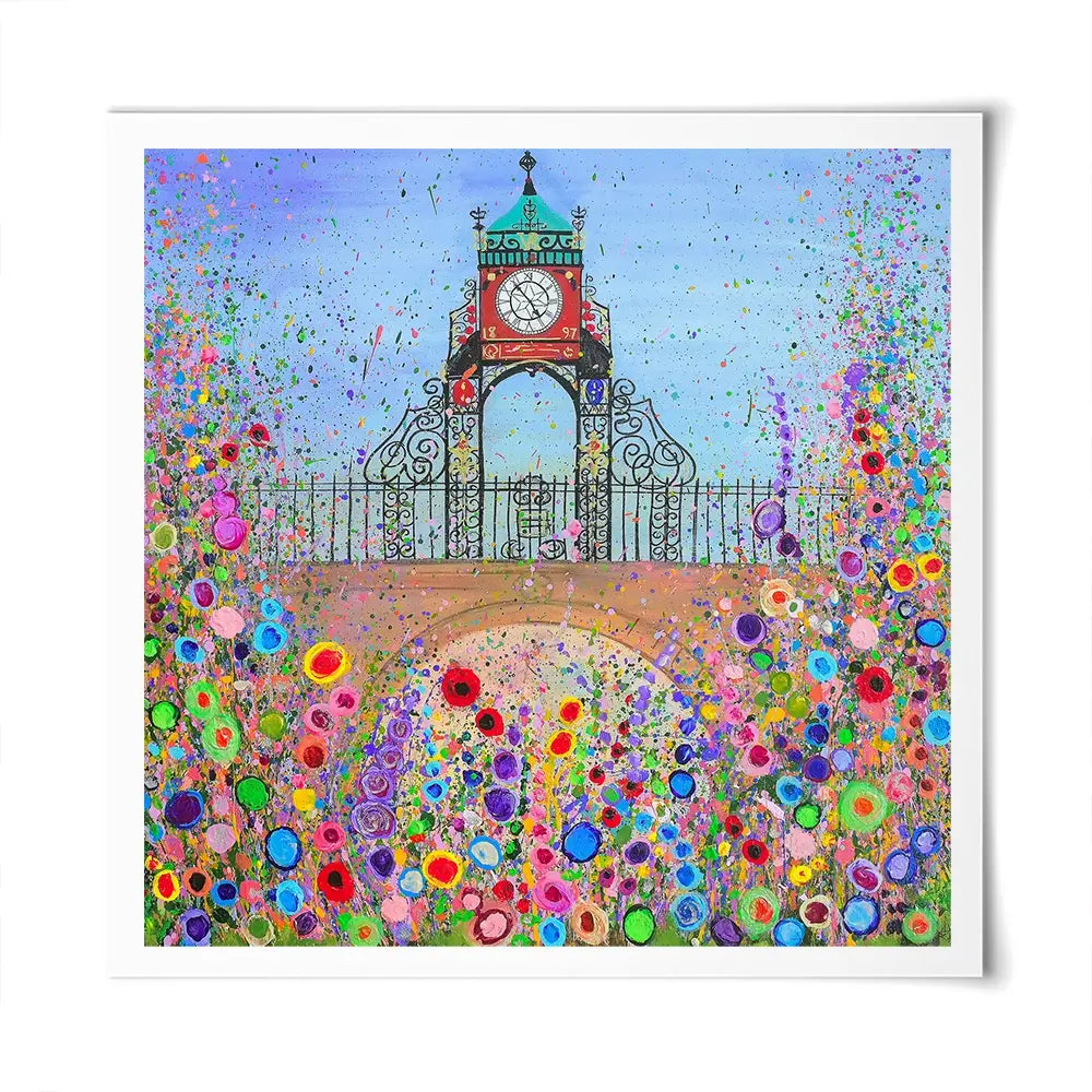 Chester Clock Square Art Print Chester Clock Square Art Print wall art product Jo Gough