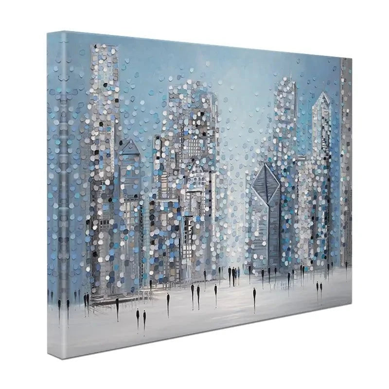 Chicago Blue Canvas Print Chicago Blue Canvas Print wall art product Ekaterina Ermilkina