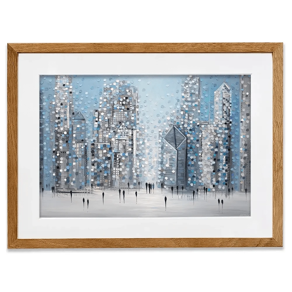 Chicago Blue Framed Art Print Chicago Blue Framed Art Print wall art product Ekaterina Ermilkina