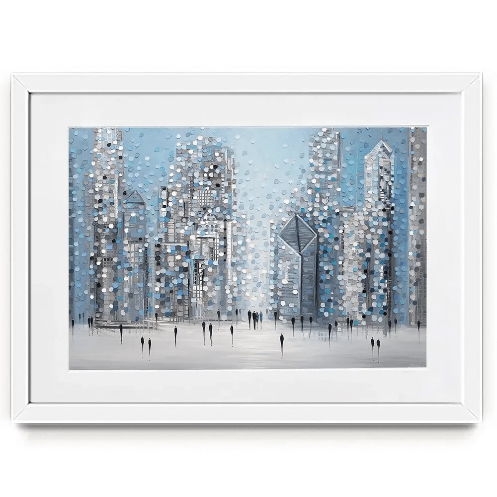 Chicago Blue Framed Art Print Chicago Blue Framed Art Print wall art product Ekaterina Ermilkina