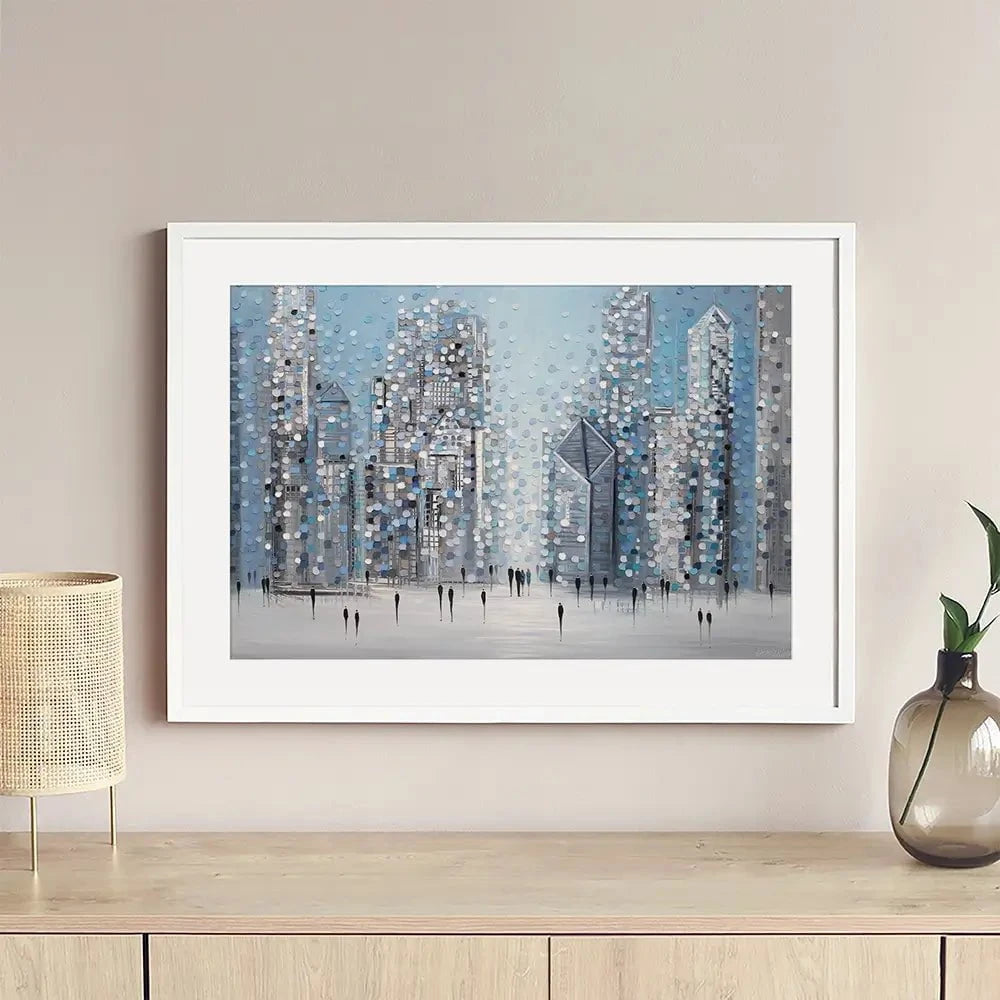 Chicago Blue Framed Art Print Chicago Blue Framed Art Print wall art product Ekaterina Ermilkina
