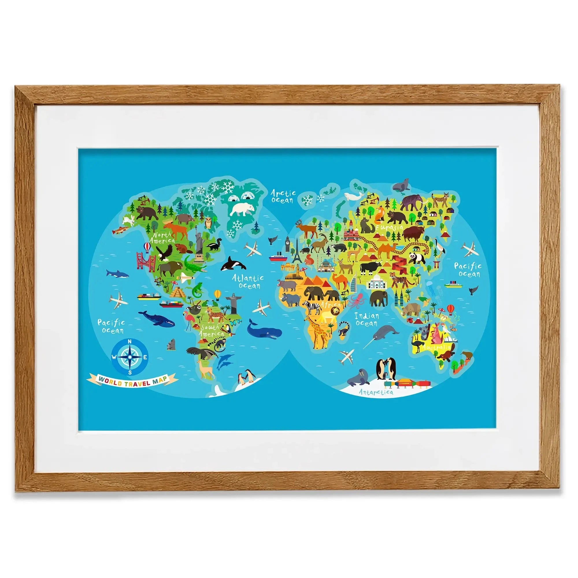 Children's World Map Framed Art Print Children's World Map Framed Art Print wall art product Moloko88 / Shutterstock