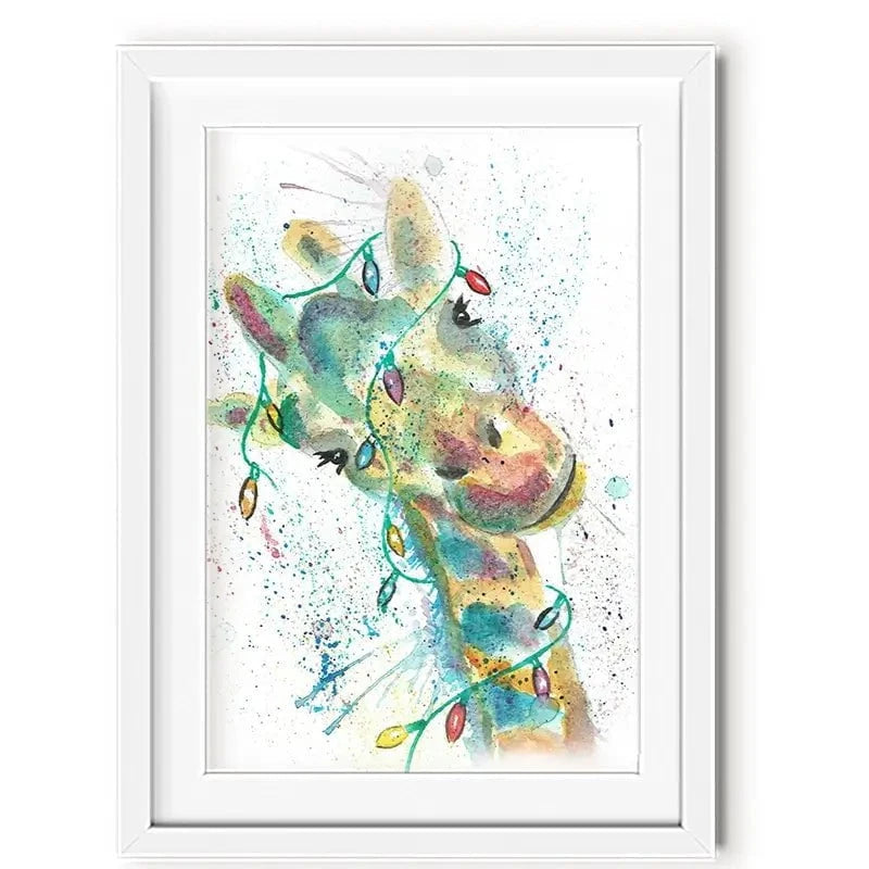 Christmas Giraffe Framed Art Print Christmas Giraffe Framed Art Print wall art product Jamie Taylor