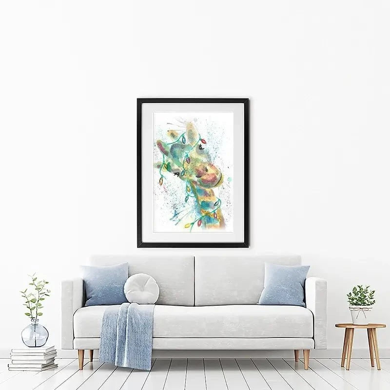 Christmas Giraffe Framed Art Print Christmas Giraffe Framed Art Print wall art product Jamie Taylor