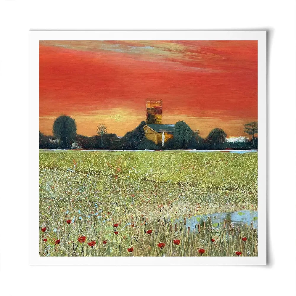 Church Scene Square Art Print Church Scene Square Art Print wall art product Karen Sutton