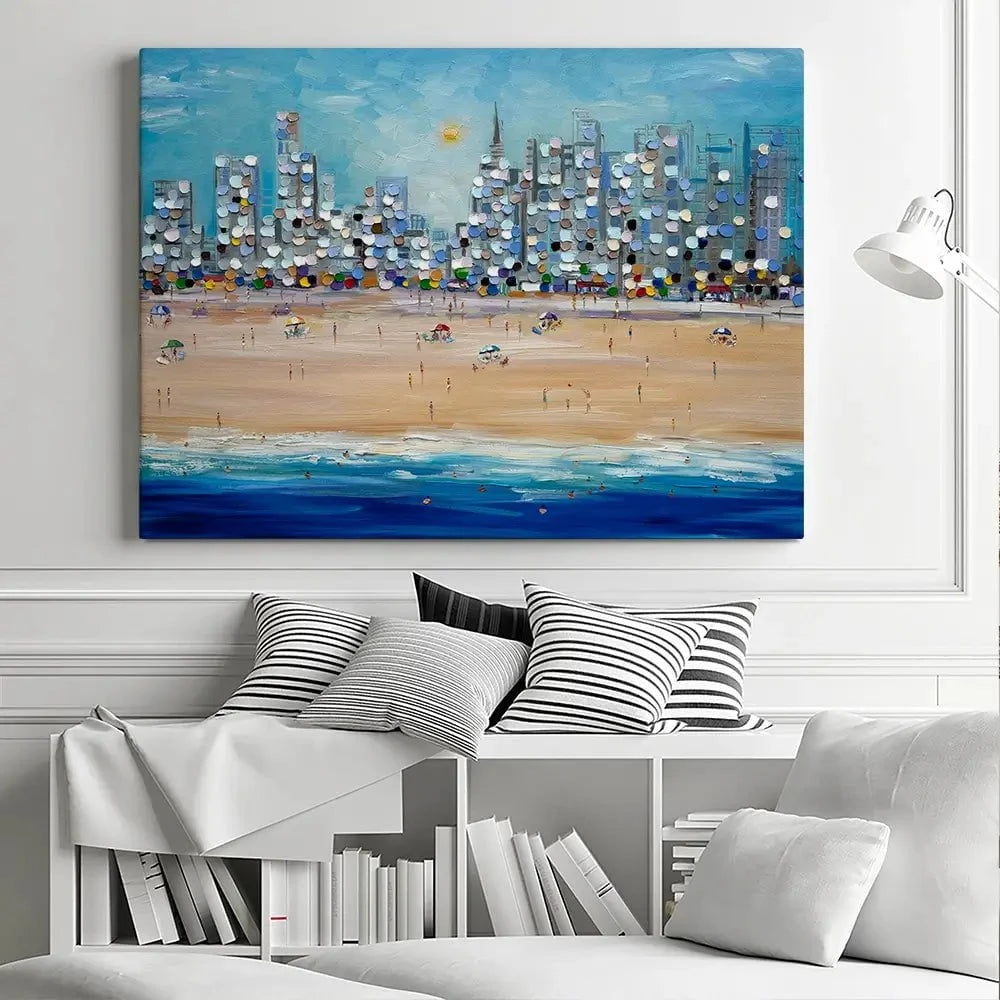 City Beach Canvas Print City Beach Canvas Print wall art product Ekaterina Ermilkina