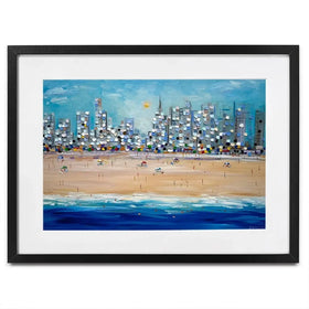City Beach Framed Art Print City Beach Framed Art Print wall art product Ekaterina Ermilkina
