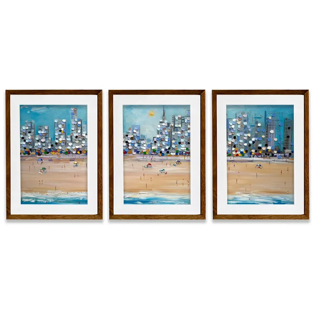 City Beach Framed Art Print Trio City Beach Framed Art Print Trio wall art product Ekaterina Ermilkina
