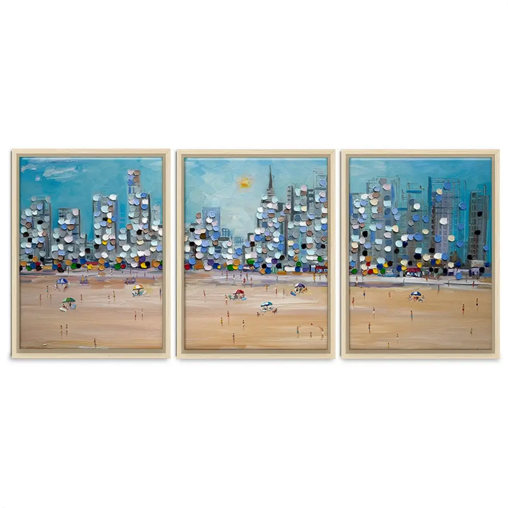 City Beach Trio Canvas Print City Beach Trio Canvas Print wall art product Ekaterina Ermilkina