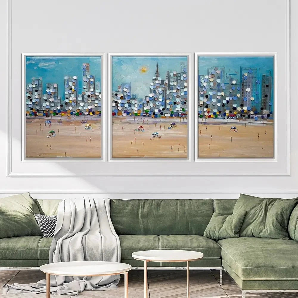 City Beach Trio Canvas Print City Beach Trio Canvas Print wall art product Ekaterina Ermilkina