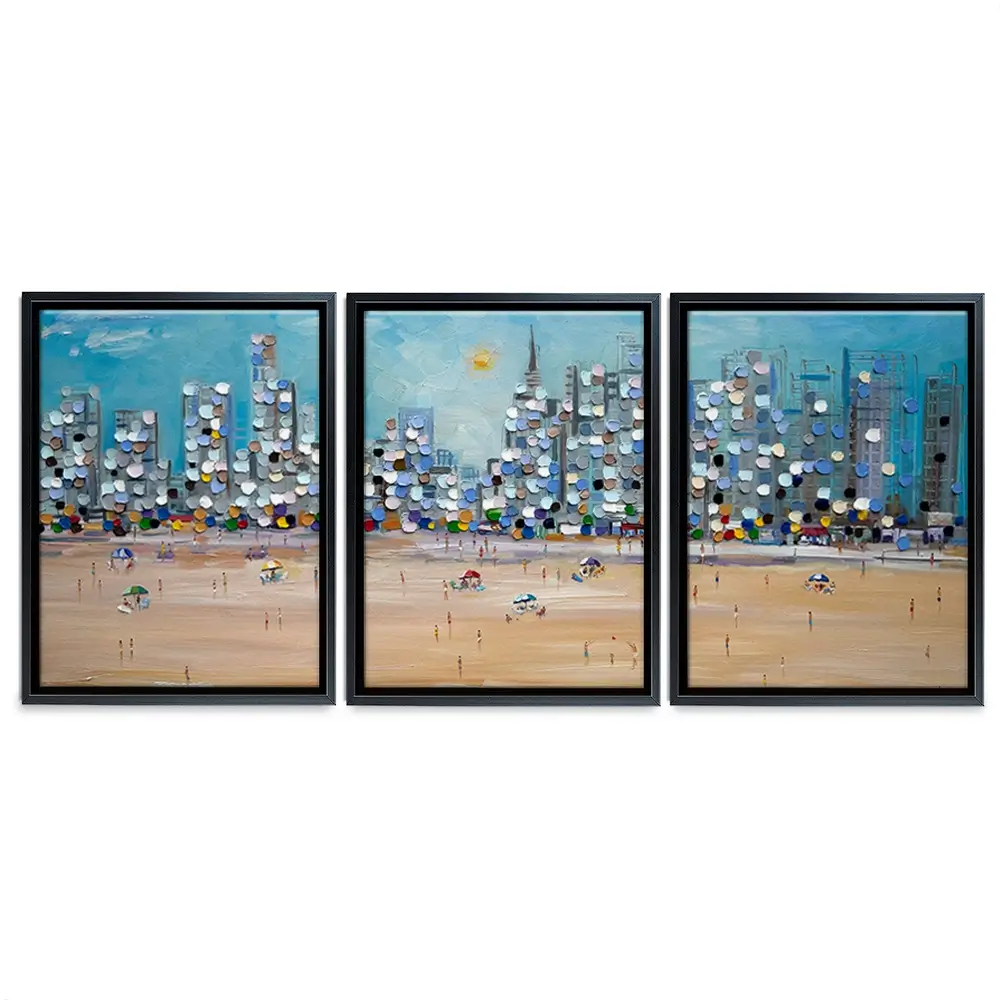 City Beach Trio Canvas Print City Beach Trio Canvas Print wall art product Ekaterina Ermilkina