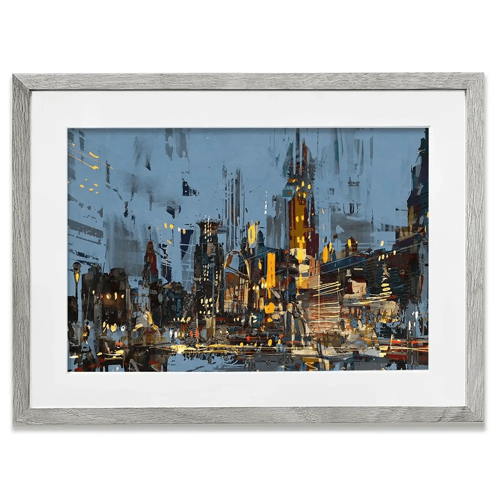 City Lights At Night Framed Art Print City Lights At Night Framed Art Print wall art product Tithi Luadthong / Shutterstock