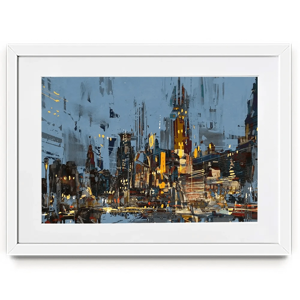City Lights At Night Framed Art Print City Lights At Night Framed Art Print wall art product Tithi Luadthong / Shutterstock