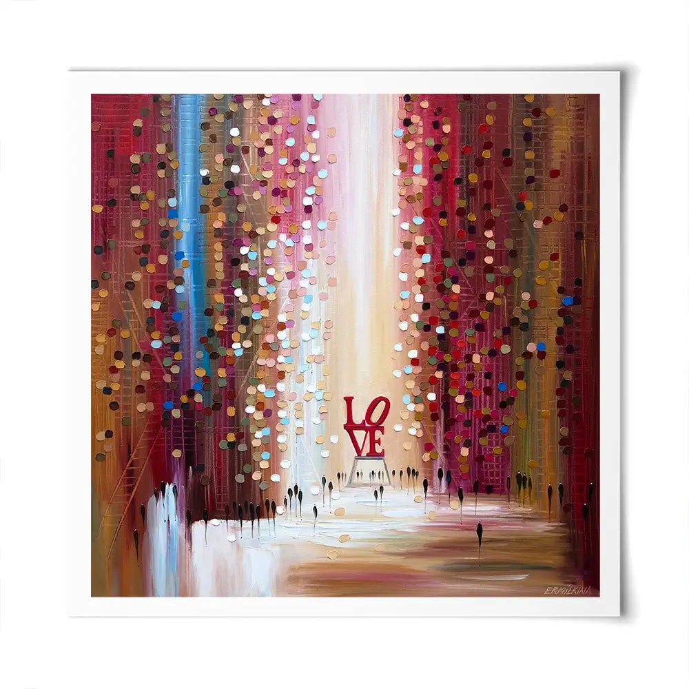 City Love Square Art Print City Love Square Art Print wall art product Ekaterina Ermilkina