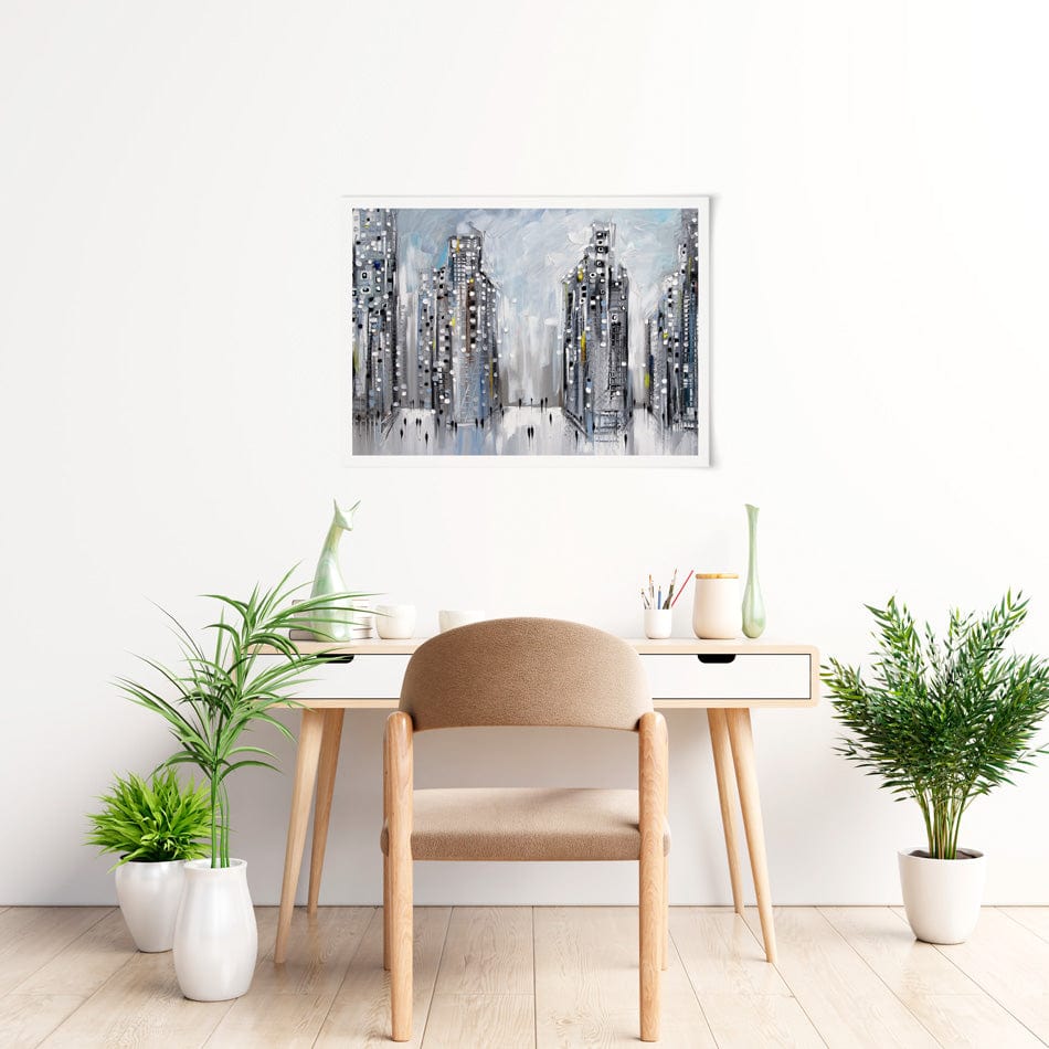 City Street Scene Art Print wall art product Ekaterina Ermilkina / Independent