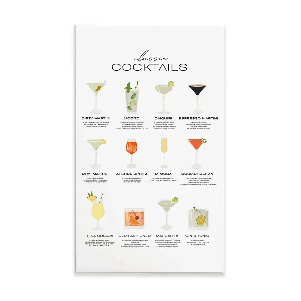 Classic Cocktails Canvas Print Classic Cocktails Canvas Print wall art product Art Print Shop