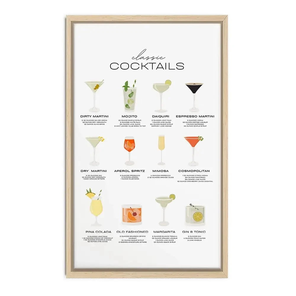 Classic Cocktails Canvas Print Classic Cocktails Canvas Print wall art product Art Print Shop