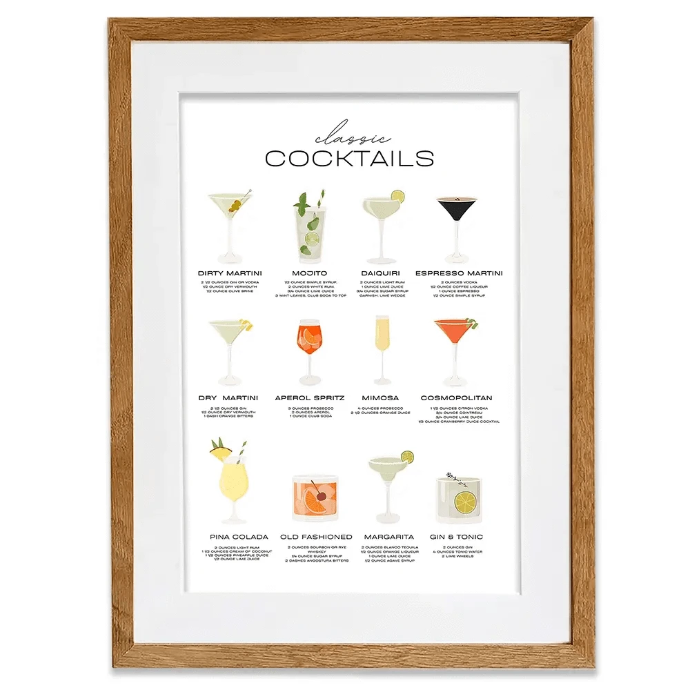 Classic Cocktails Framed Art Print Classic Cocktails Framed Art Print wall art product Art Print Shop