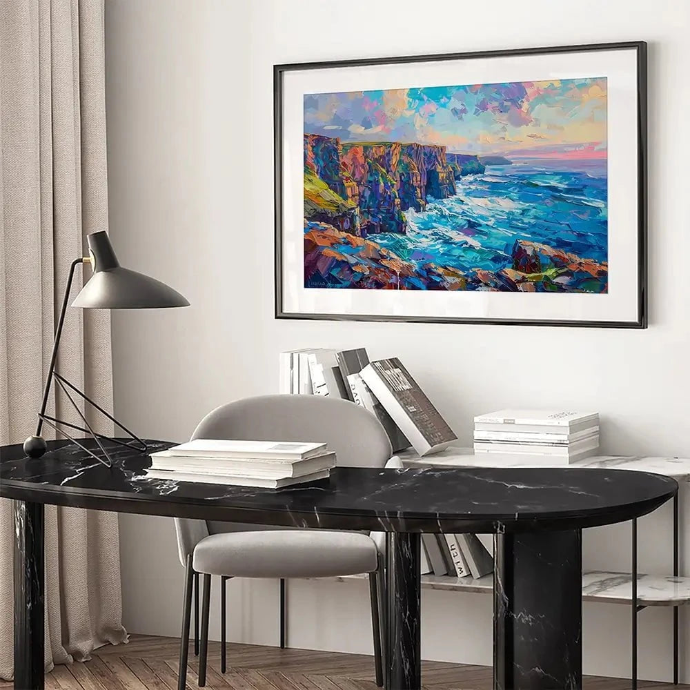 Cliffs Framed Art Print Cliffs Framed Art Print wall art product LSR Design Studio - Independent