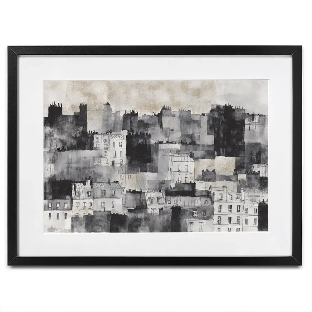 Cloudy Paris Framed Art Print Cloudy Paris Framed Art Print wall art product Chromatic Storm Studio
