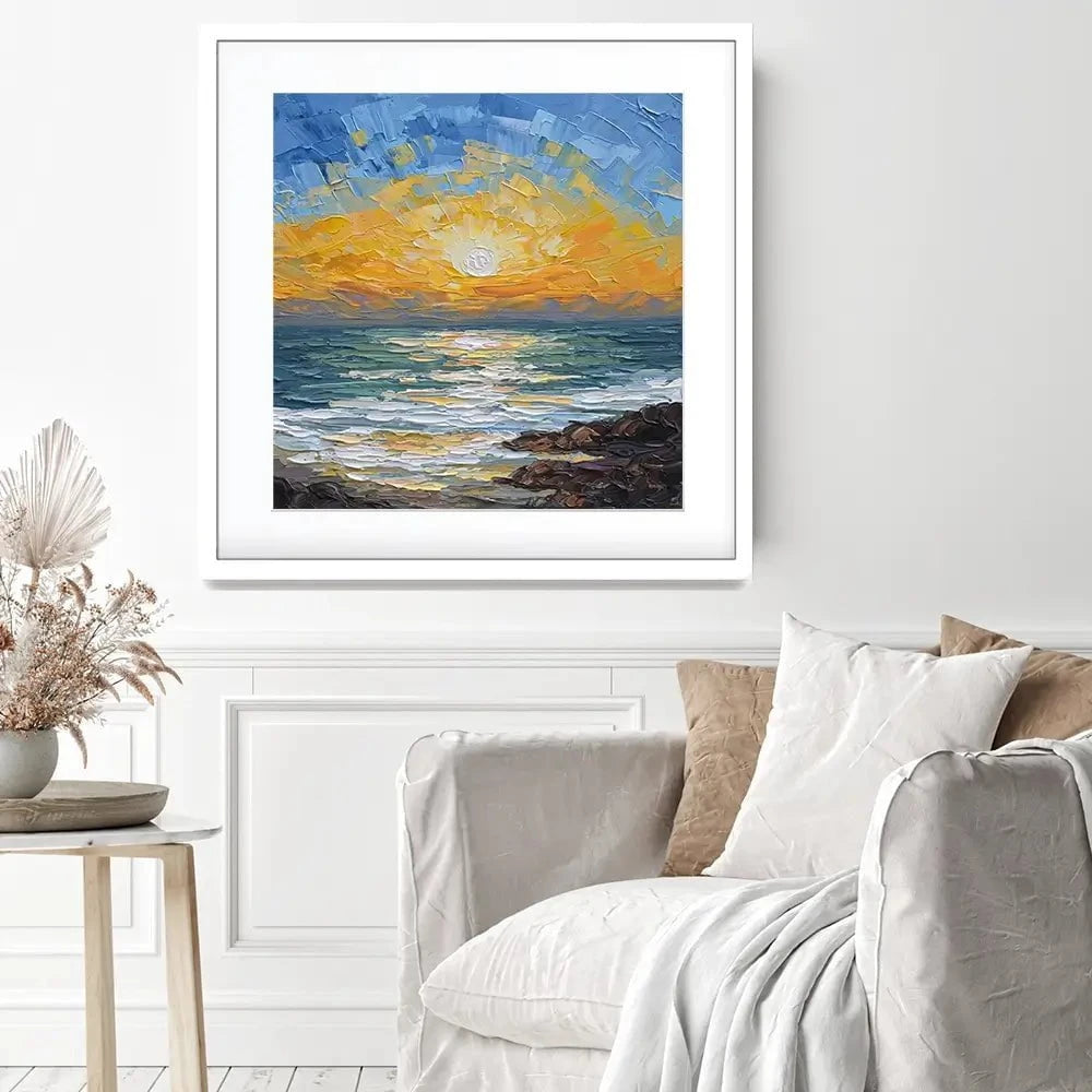 Coastal Calm Square Framed Art Print Coastal Calm Square Framed Art Print wall art product Olga Tkachyk