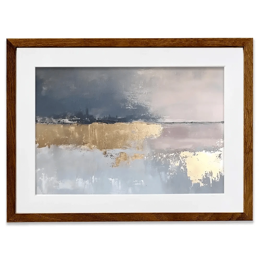 Coastal Gold Abstract Framed Art Print Coastal Gold Abstract Framed Art Print wall art product RileyB - Independent