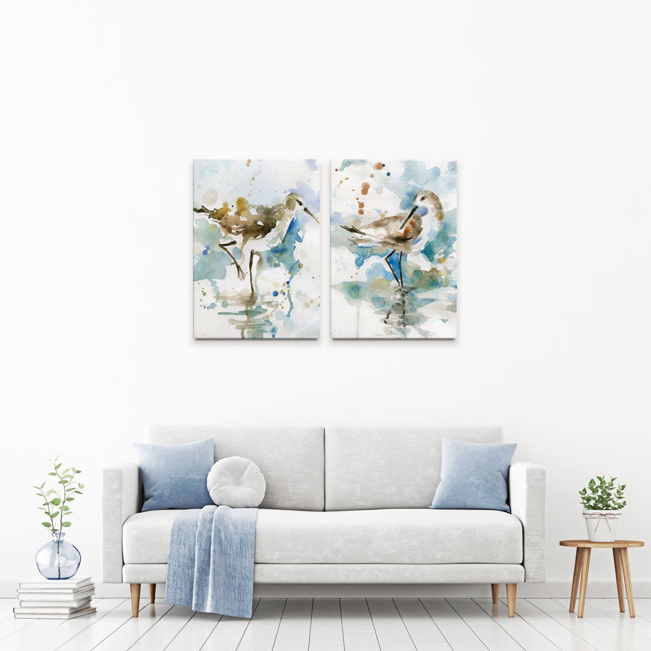 Coastal Sandpiper Duo Canvas Print Coastal Sandpiper Duo Canvas Print wall art product Carol Robinson