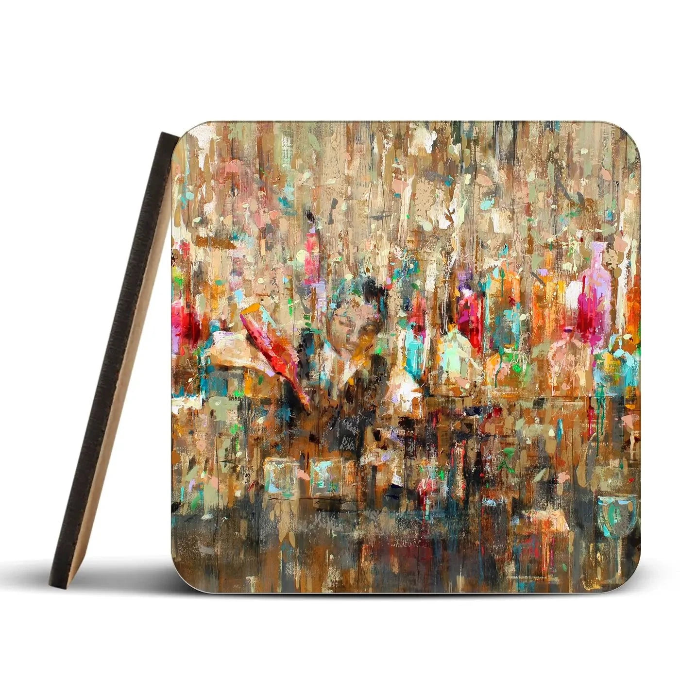Cocktail Bar Coaster Set Rainbow Soul Tree Coaster Set | Rainbow Soul Tree Art Coasters wall art product Studio Paint-Ing