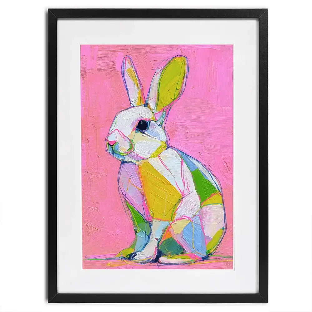 Colour Block Bunny Framed Art Print Colour Block Bunny Framed Art Print wall art product Petals Prints Design - Independent