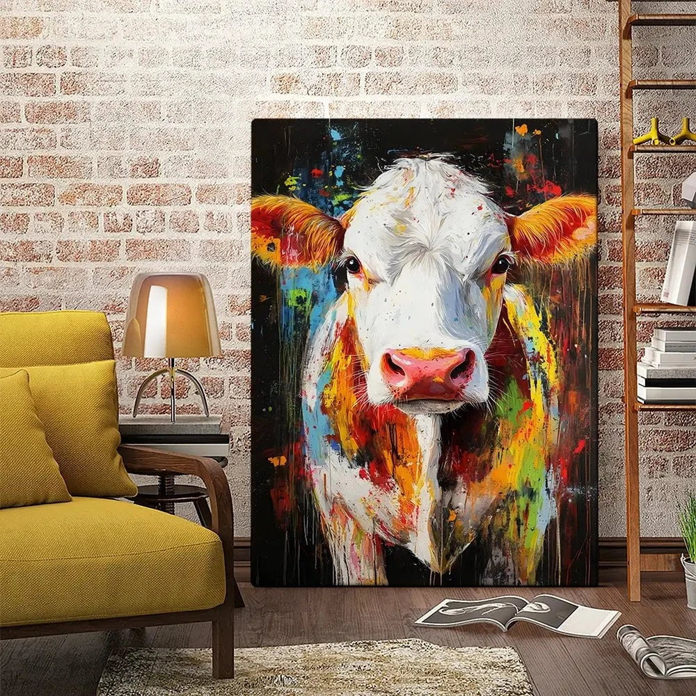 Coloured Cow Canvas Print Coloured Cow Canvas Print wall art product Franklyn Gregory - Independent