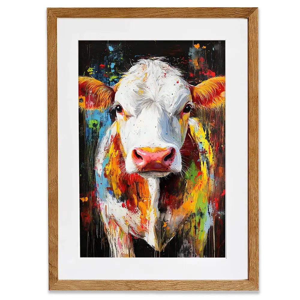 Coloured Cow Framed Art Print Coloured Cow Framed Art Print wall art product Franklyn Gregory - Independent