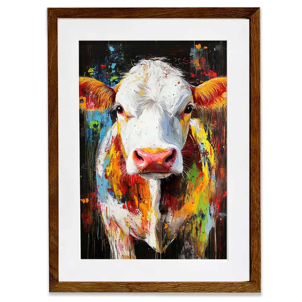 Coloured Cow Framed Art Print Coloured Cow Framed Art Print wall art product Franklyn Gregory - Independent