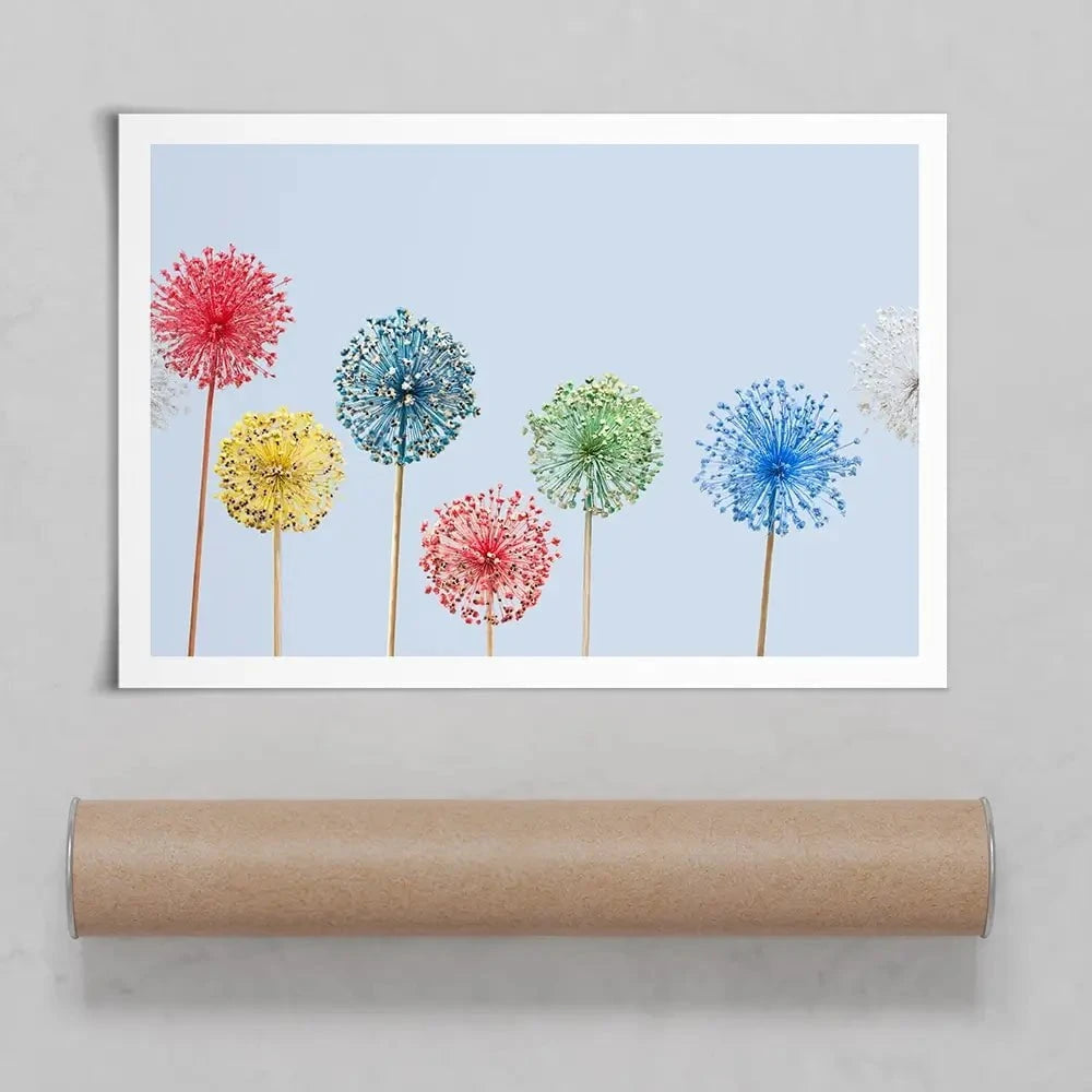 Coloured Dandelions Art Print Coloured Dandelions Art Print wall art product Svetlana Foote / Shutterstock