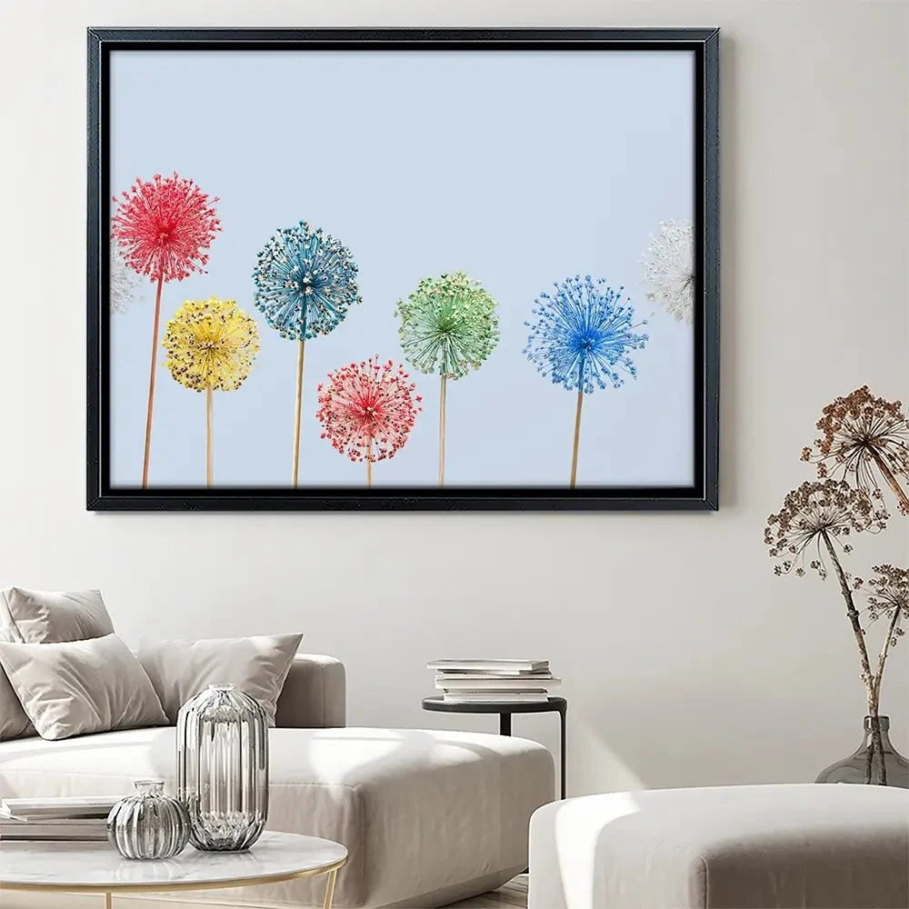 Coloured Dandelions Canvas Print Coloured Dandelions Canvas Print wall art product Svetlana Foote / Shutterstock
