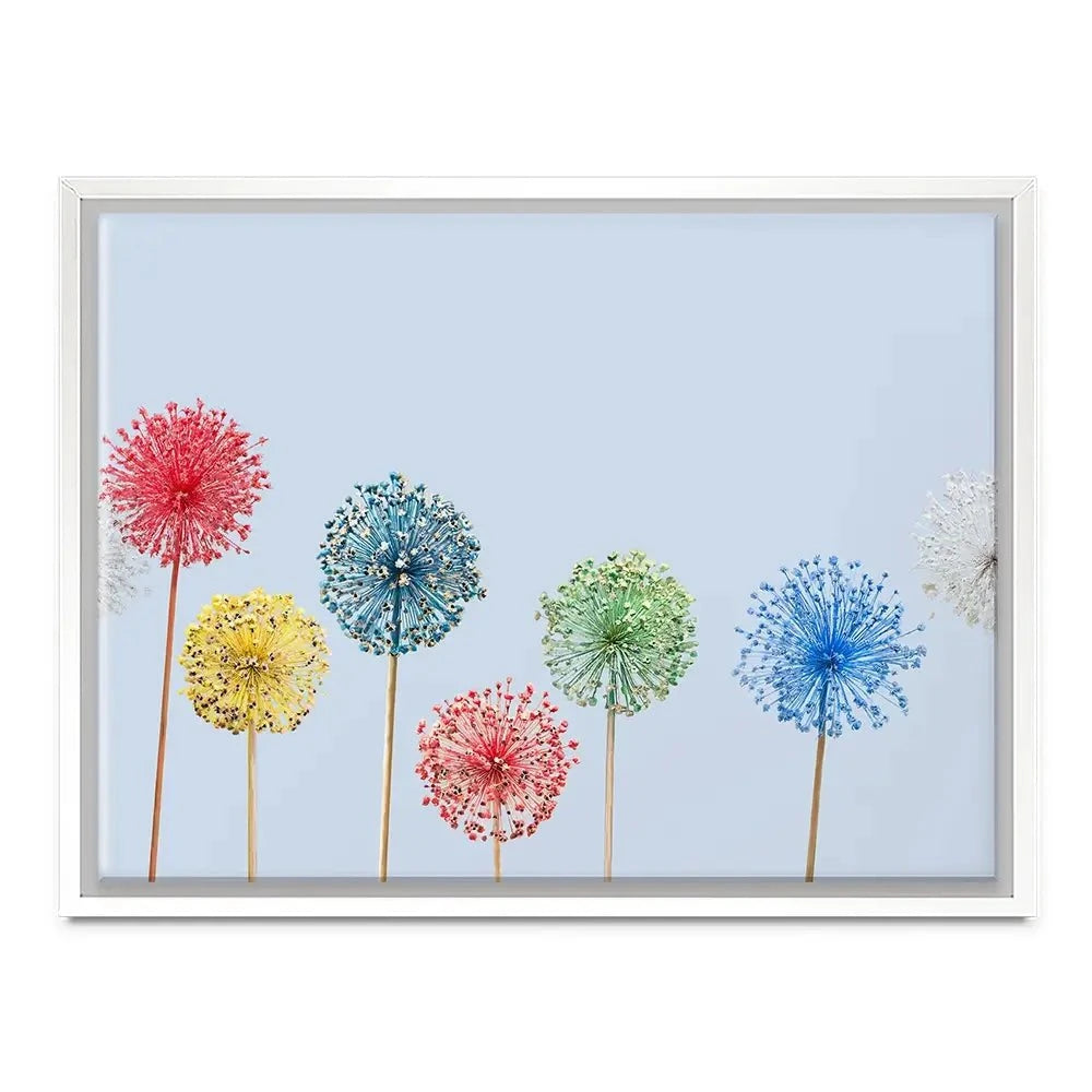 Coloured Dandelions Canvas Print Coloured Dandelions Canvas Print wall art product Svetlana Foote / Shutterstock