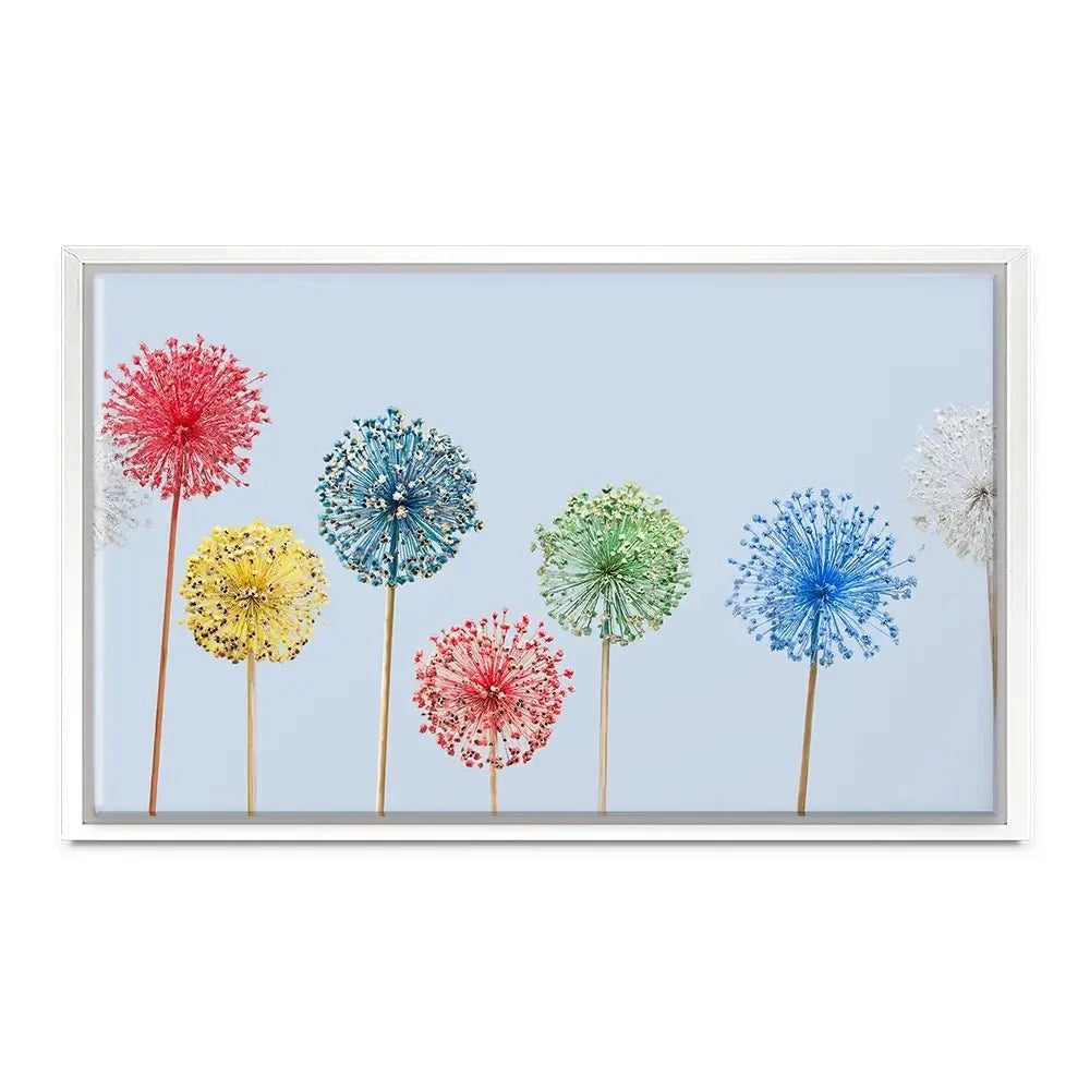 Coloured Dandelions Canvas Print Coloured Dandelions Canvas Print wall art product Svetlana Foote / Shutterstock