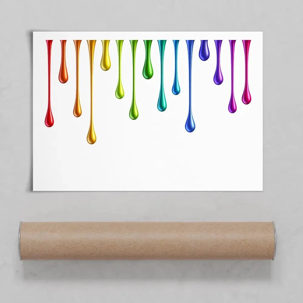 Coloured Paint Drips Art Print Coloured Paint Drips Art Print wall art product 3d_kot / Shutterstock