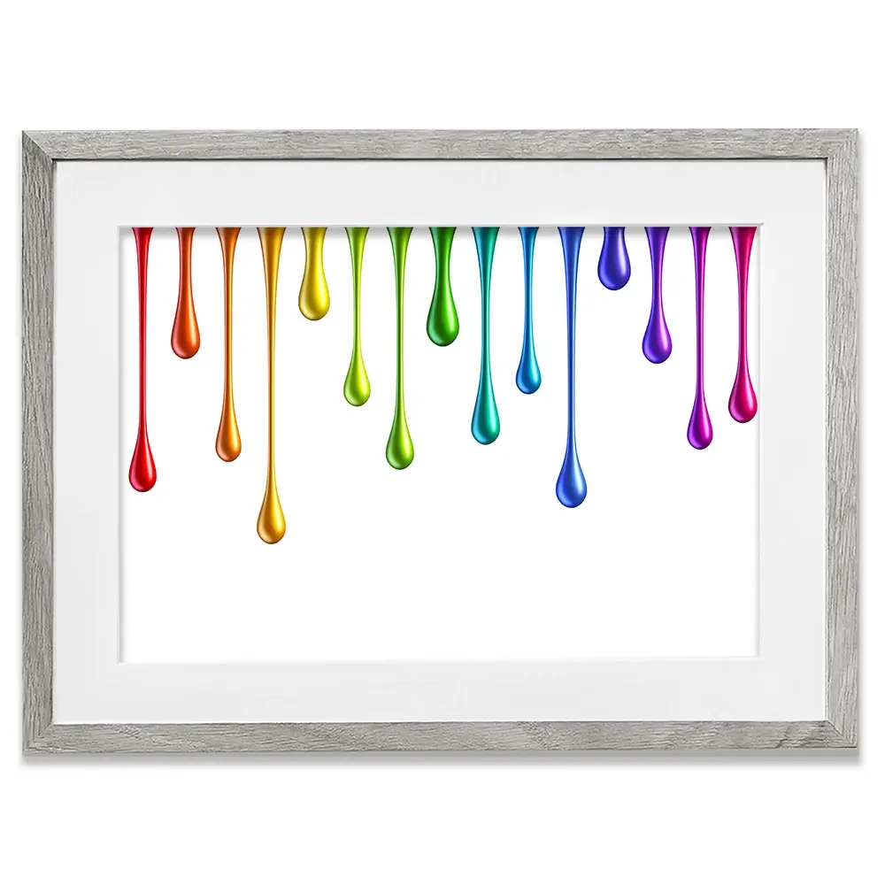 Coloured Paint Drips Framed Art Print Coloured Paint Drips Framed Art Print wall art product 3d_kot / Shutterstock