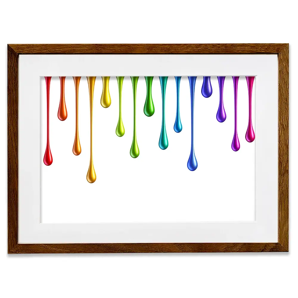 Coloured Paint Drips Framed Art Print Coloured Paint Drips Framed Art Print wall art product 3d_kot / Shutterstock